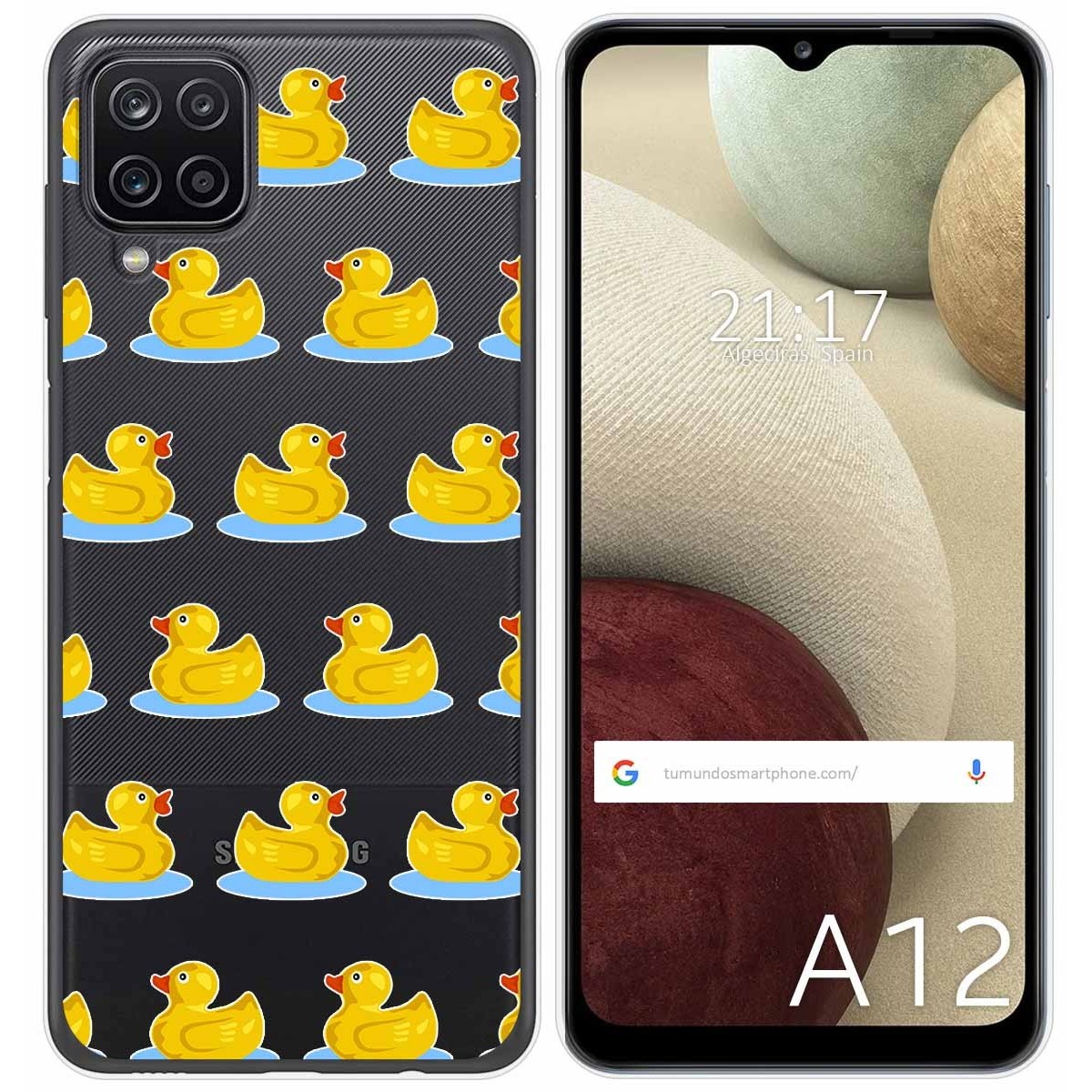 Funda Gel Transparente para Samsung Galaxy A12 / M12 diseño Pato Dibujos