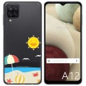 Funda Gel Transparente para Samsung Galaxy A12 / M12 diseño Playa Dibujos