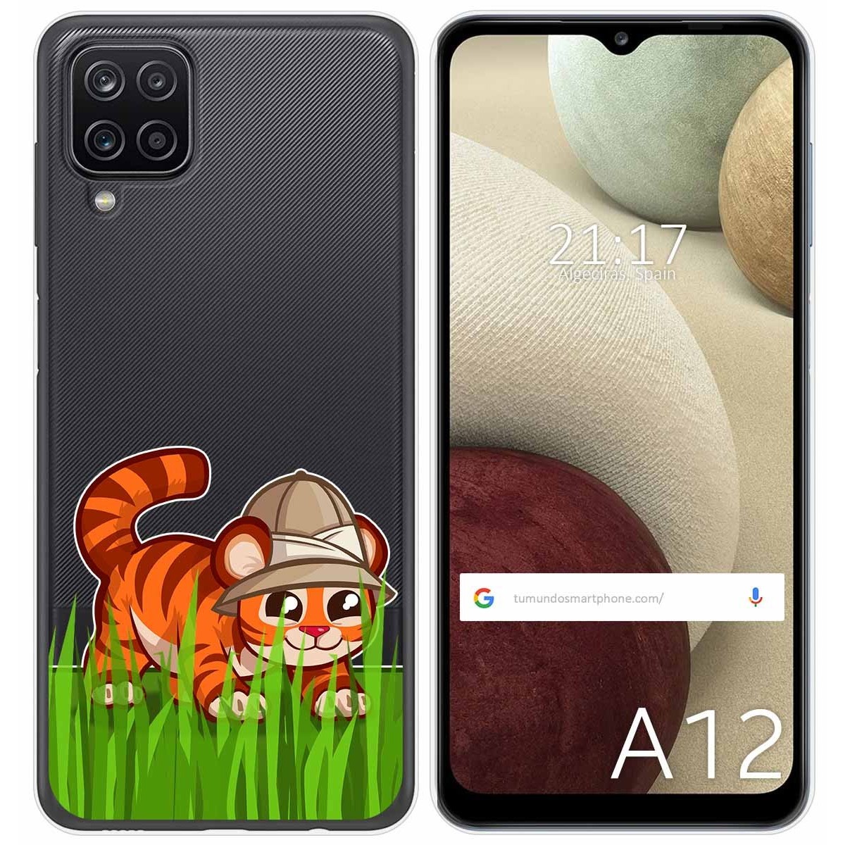 Funda Gel Transparente para Samsung Galaxy A12 / M12 diseño Tigre Dibujos