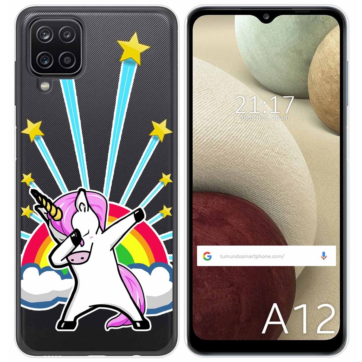 Funda Gel Transparente para Samsung Galaxy A12 / M12 diseño Unicornio Dibujos