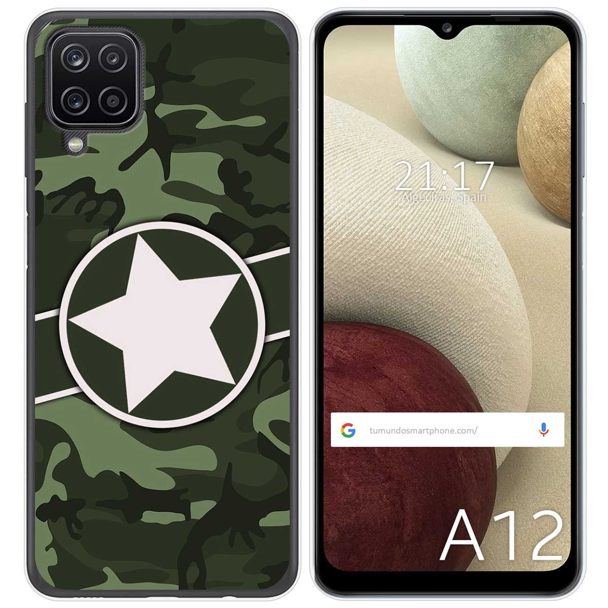 Funda Gel Tpu para Samsung Galaxy A12 / M12 diseño Camuflaje 01 Dibujos