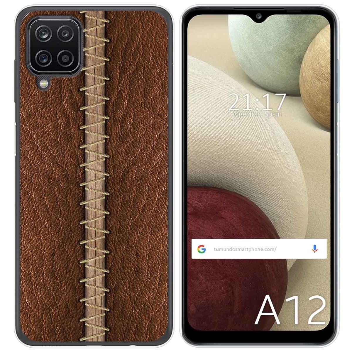 Funda Gel Tpu para Samsung Galaxy A12 / M12 diseño Cuero 01 Dibujos