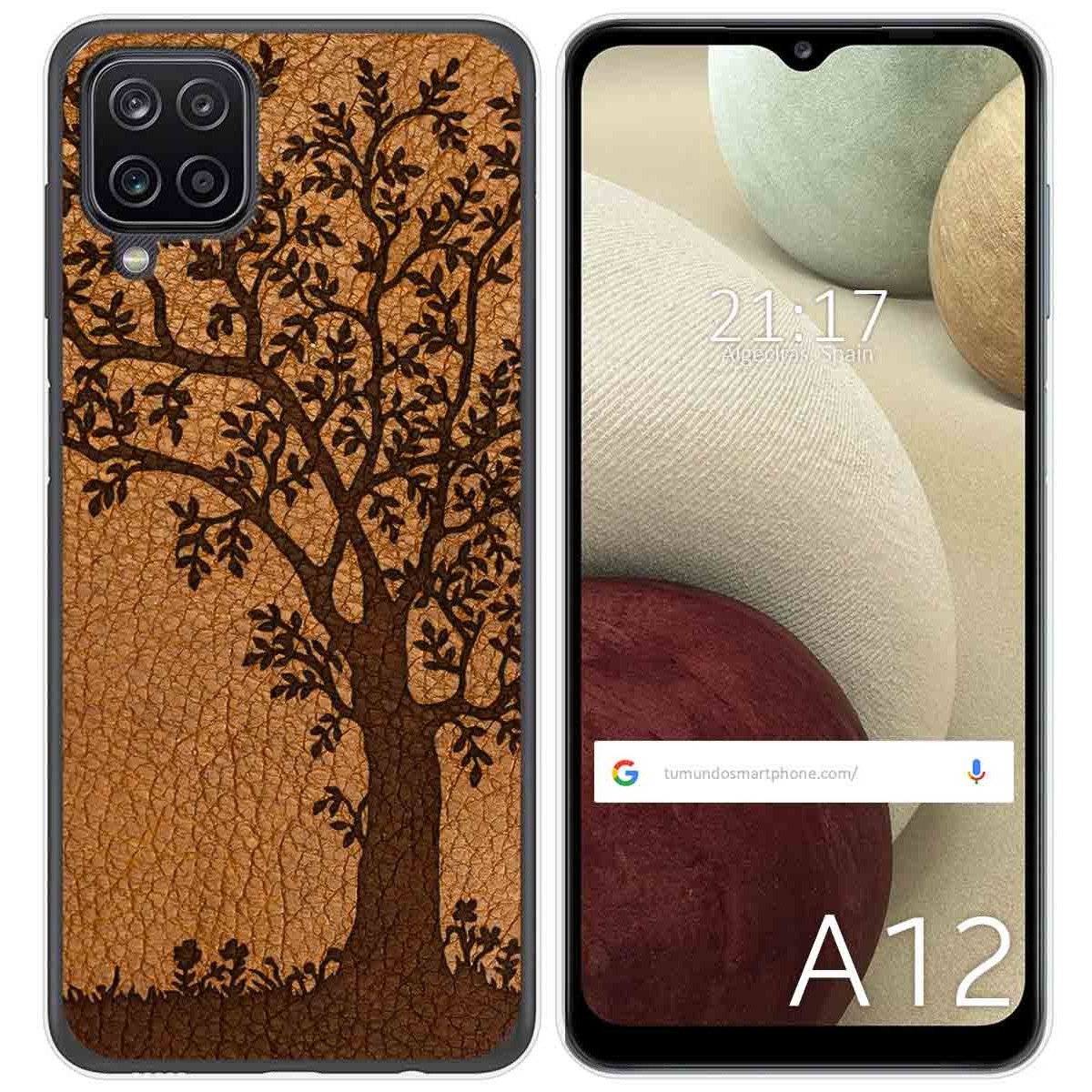 Funda Gel Tpu para Samsung Galaxy A12 / M12 diseño Cuero 03 Dibujos