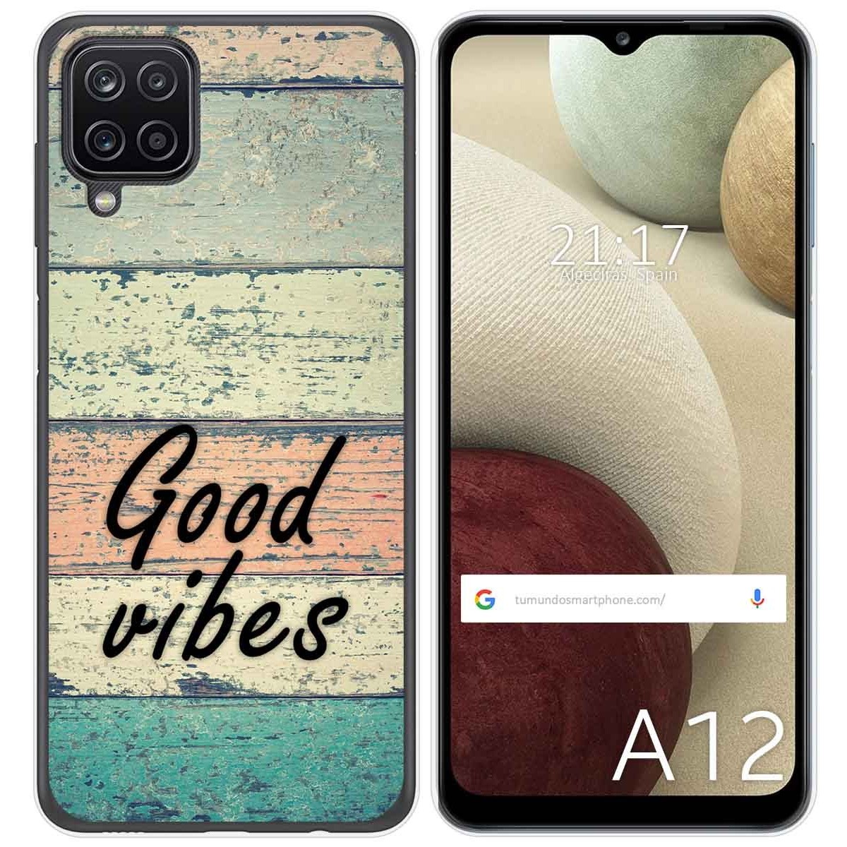 Funda Gel Tpu para Samsung Galaxy A12 / M12 diseño Madera 01 Dibujos