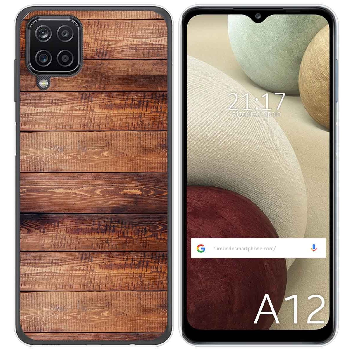 Funda Gel Tpu para Samsung Galaxy A12 / M12 diseño Madera 02 Dibujos