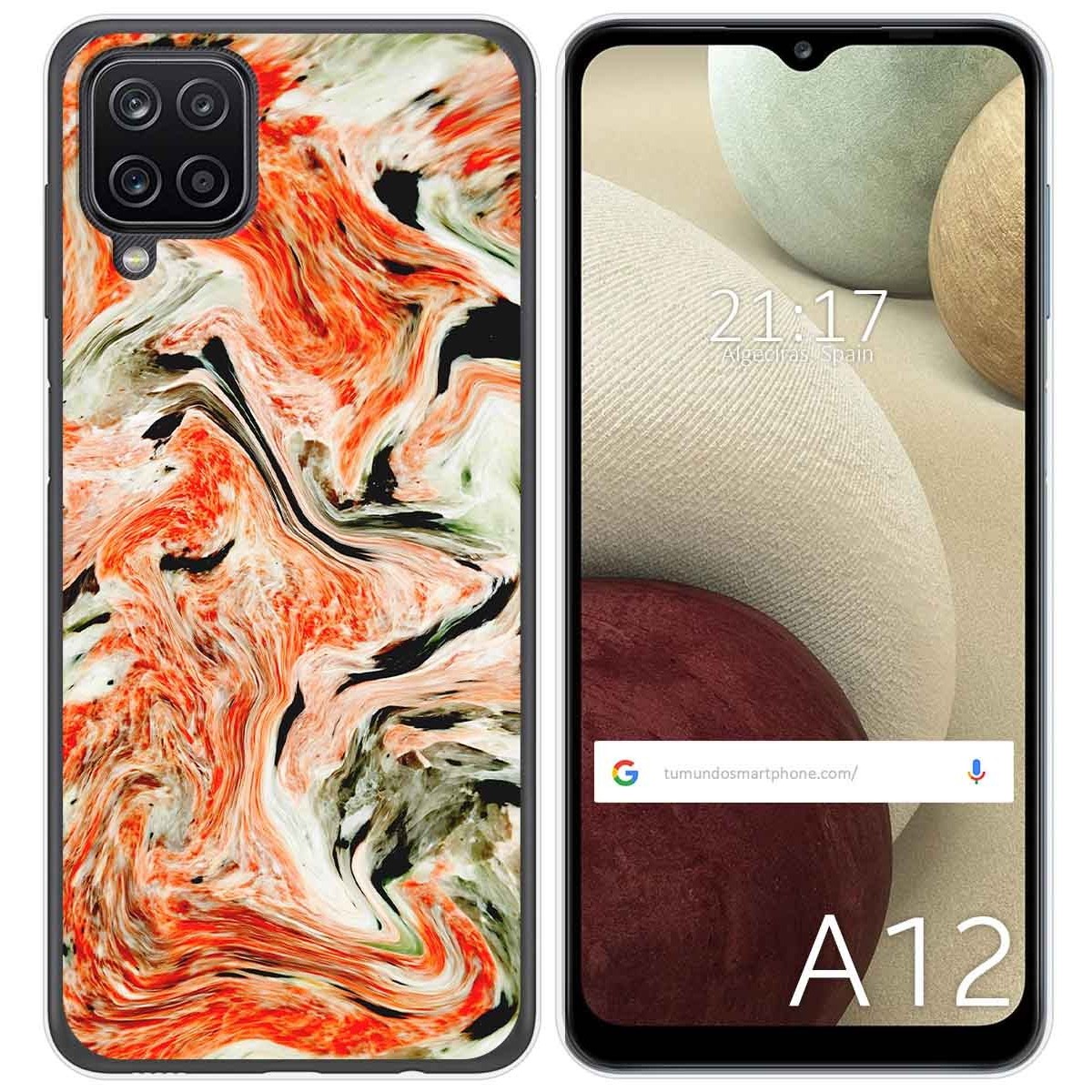 Funda Gel Tpu para Samsung Galaxy A12 / M12 diseño Mármol 12 Dibujos