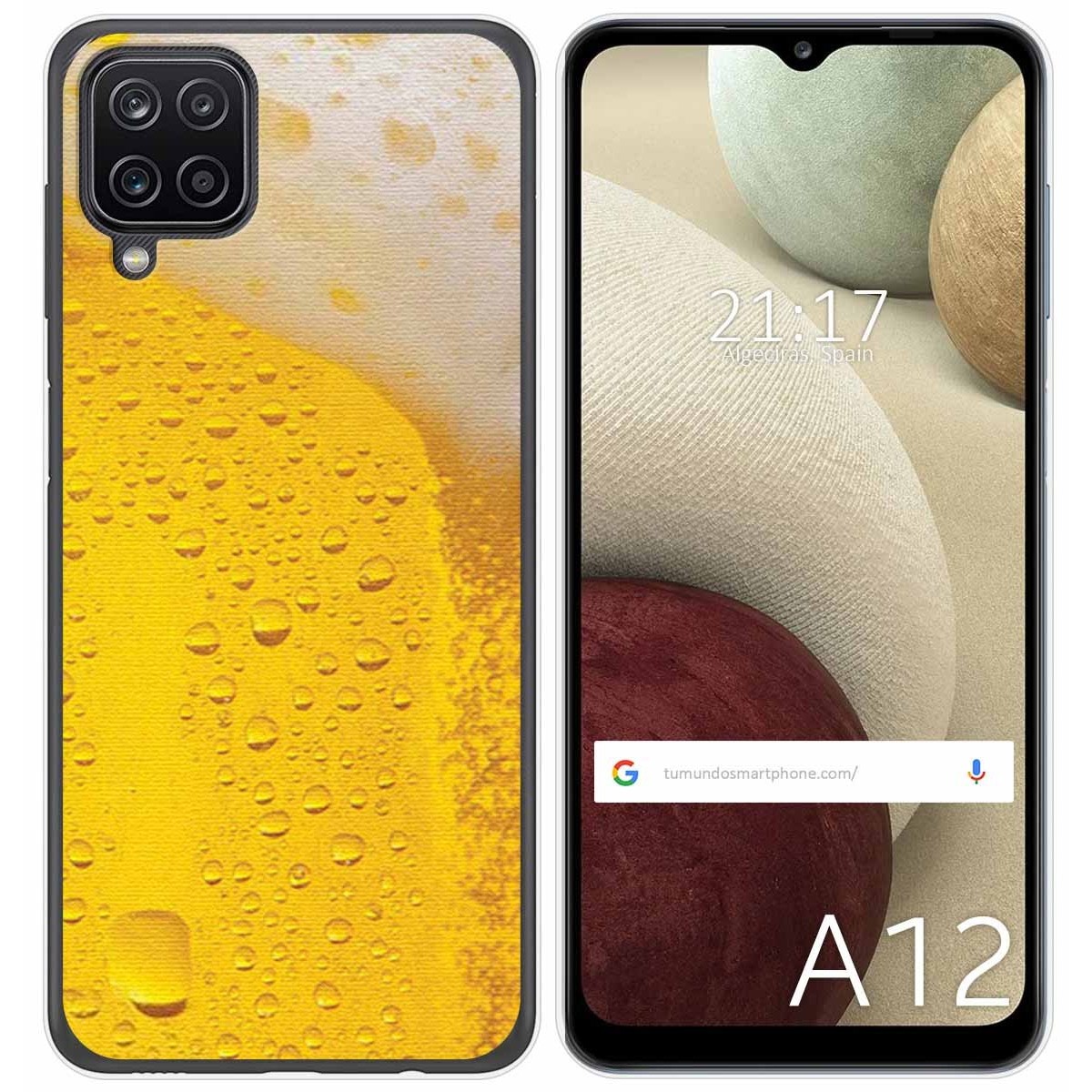 Funda Gel Tpu para Samsung Galaxy A12 / M12 diseño Cerveza Dibujos