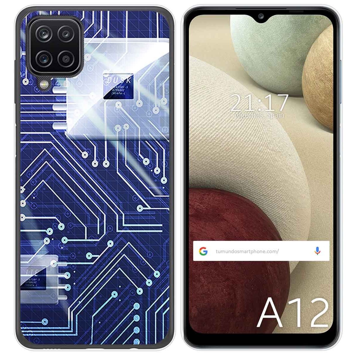 Funda Gel Tpu para Samsung Galaxy A12 / M12 diseño Circuito Dibujos