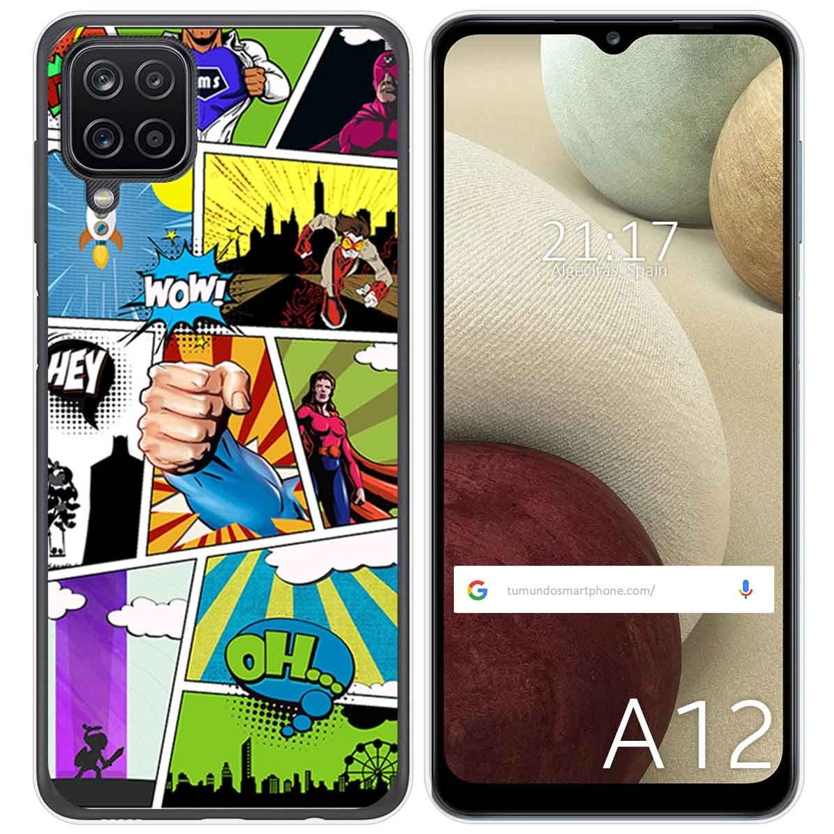 Funda Gel Tpu para Samsung Galaxy A12 / M12 diseño Comic Dibujos