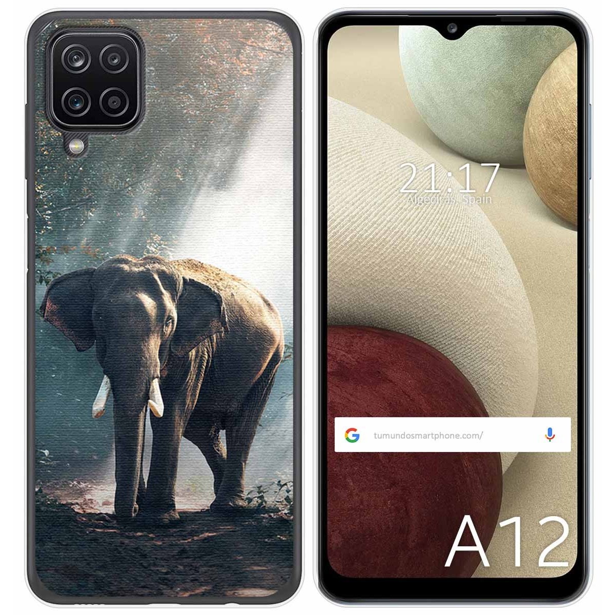 Funda Gel Tpu para Samsung Galaxy A12 / M12 diseño Elefante Dibujos