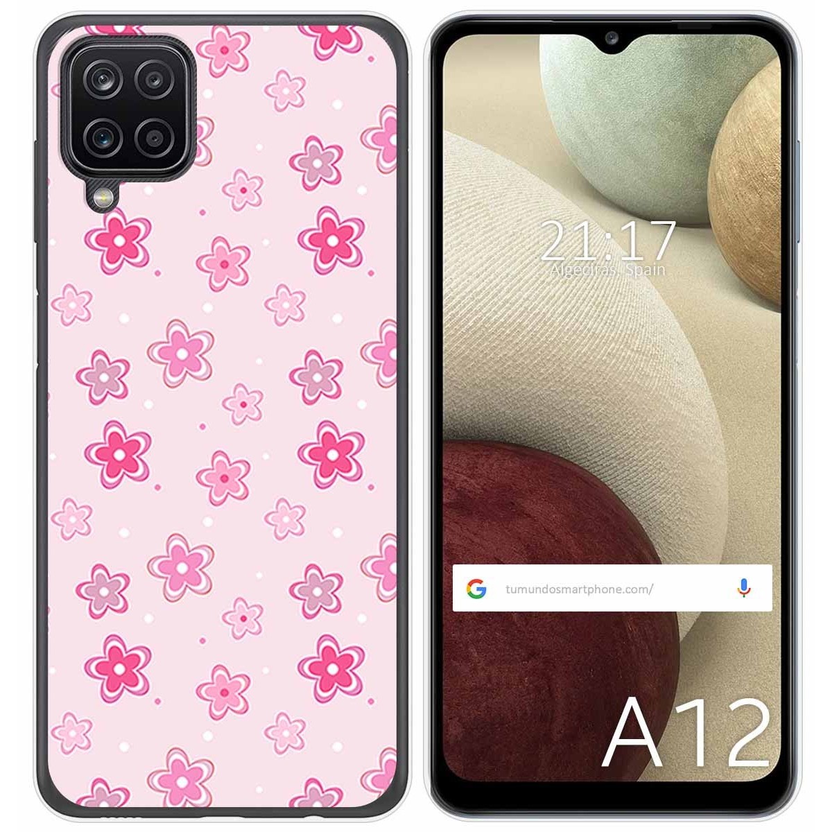 Funda Gel Tpu para Samsung Galaxy A12 / M12 diseño Flores Dibujos