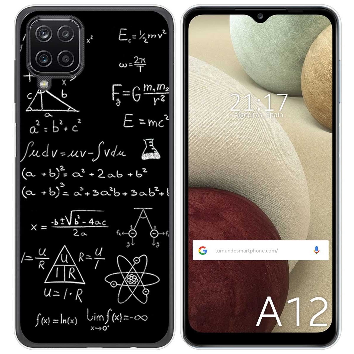 Funda Gel Tpu para Samsung Galaxy A12 / M12 diseño Formulas Dibujos