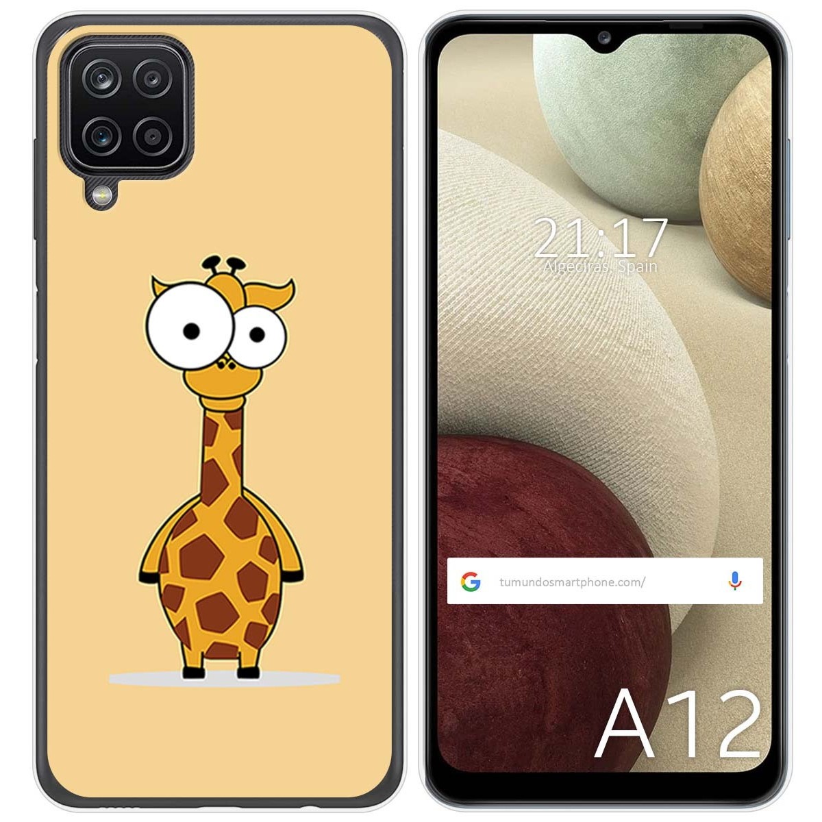 Funda Gel Tpu para Samsung Galaxy A12 / M12 diseño Jirafa Dibujos