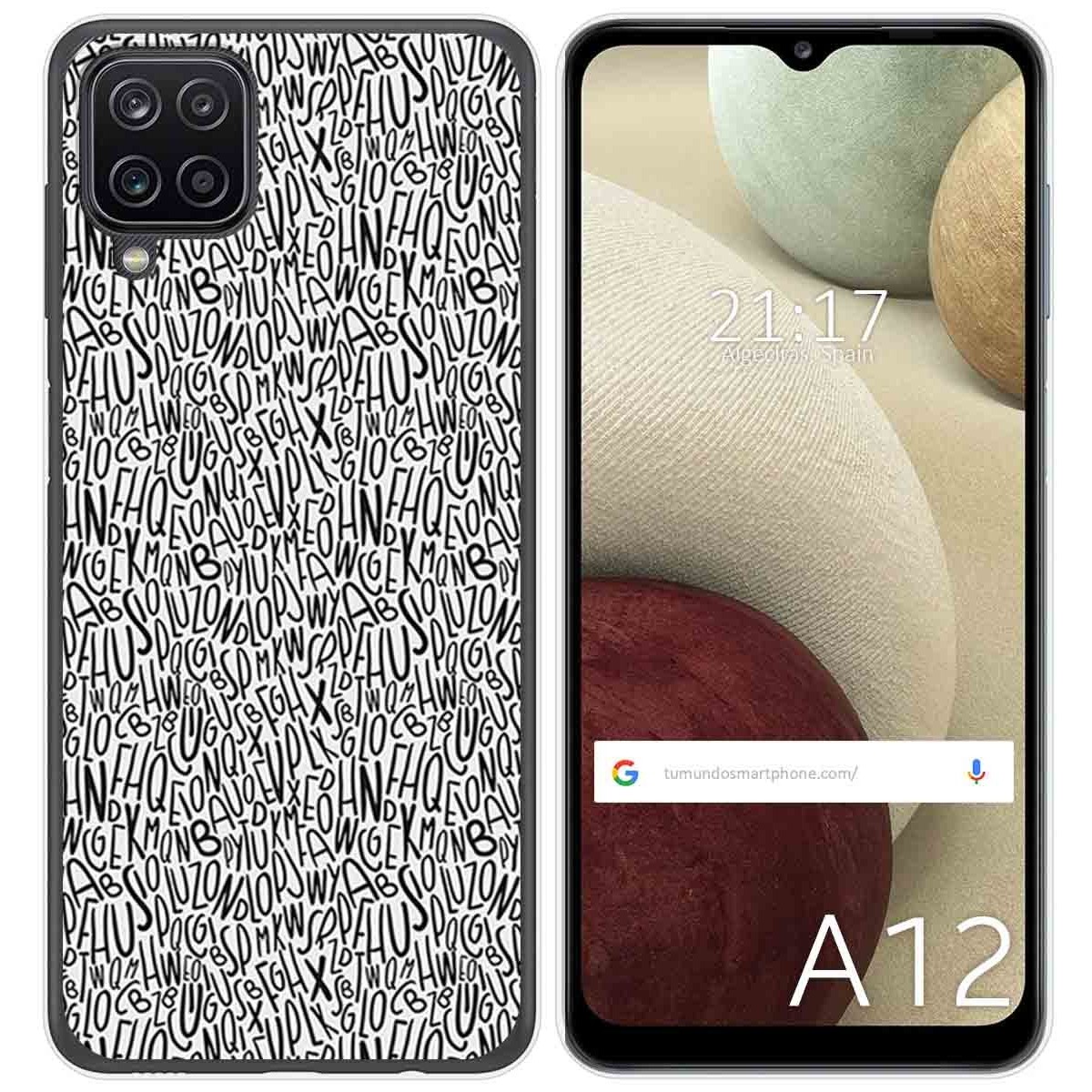 Funda Gel Tpu para Samsung Galaxy A12 / M12 diseño Letras Dibujos