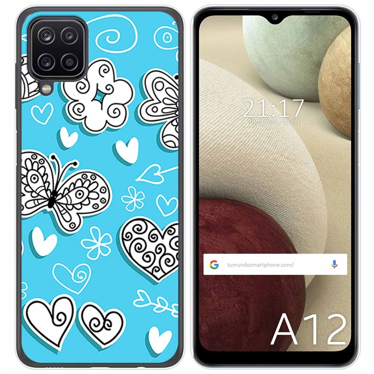 Funda Gel Tpu para Samsung Galaxy A12 / M12 diseño Mariposas Dibujos