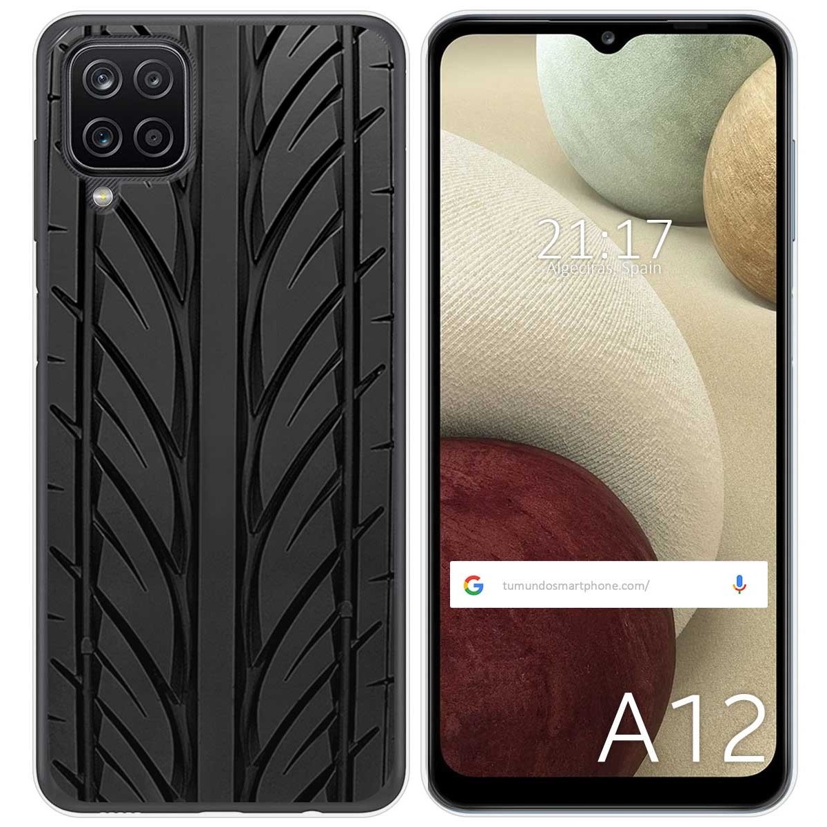 Funda Gel Tpu para Samsung Galaxy A12 / M12 diseño Neumatico Dibujos