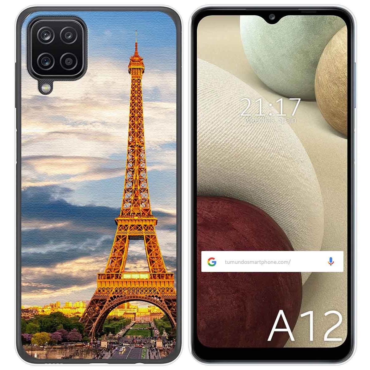 Funda Gel Tpu para Samsung Galaxy A12 / M12 diseño Paris Dibujos