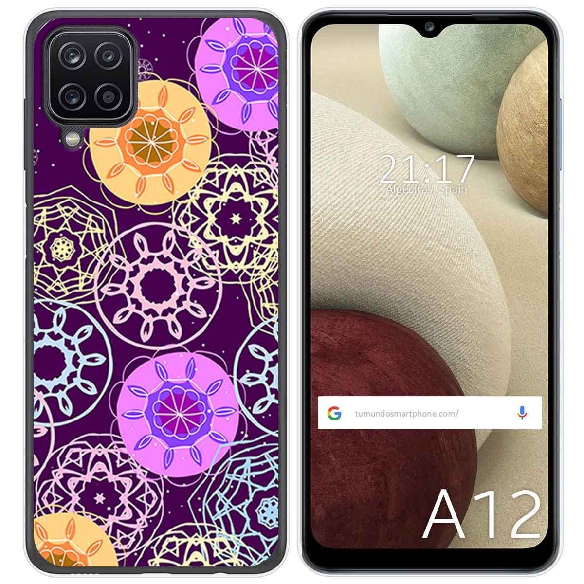 Funda Gel Tpu para Samsung Galaxy A12 / M12 diseño Radial Dibujos