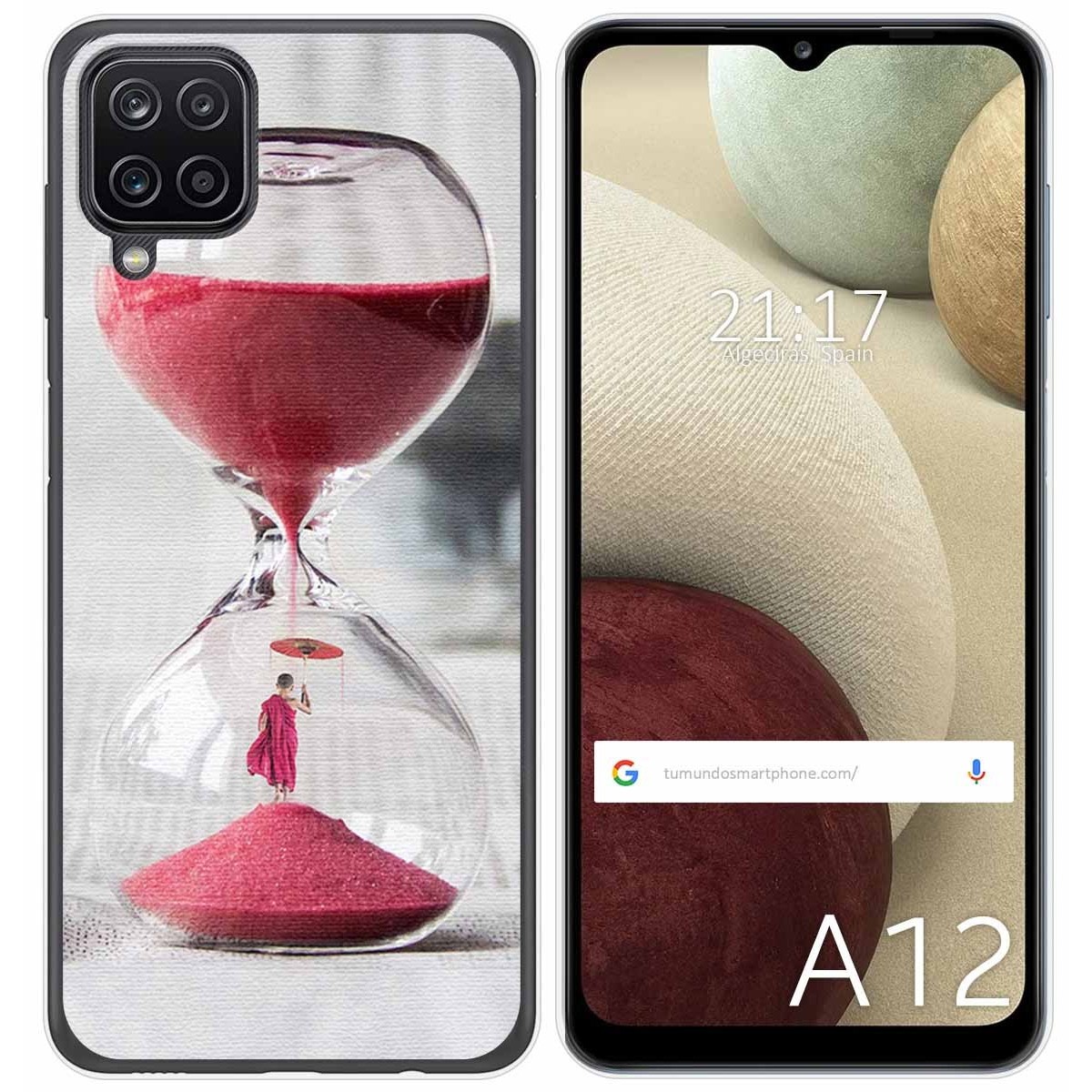 Funda Gel Tpu para Samsung Galaxy A12 / M12 diseño Reloj Dibujos