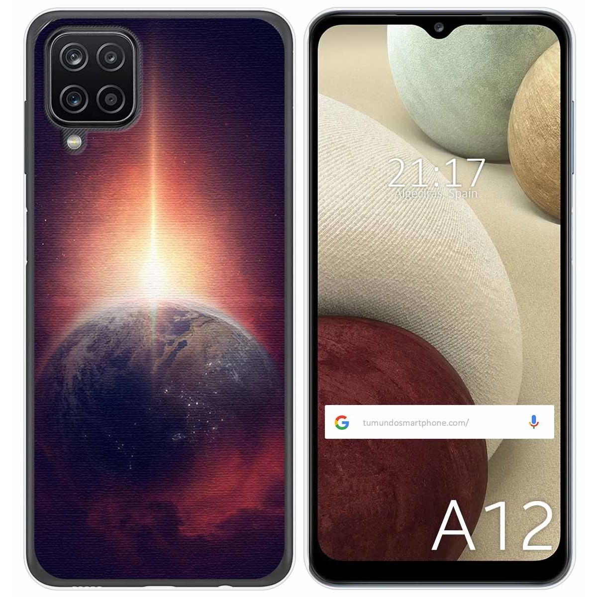 Funda Gel Tpu para Samsung Galaxy A12 / M12 diseño Tierra Dibujos