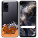 Funda Gel Transparente para Oukitel C21 diseño Bufalo Dibujos