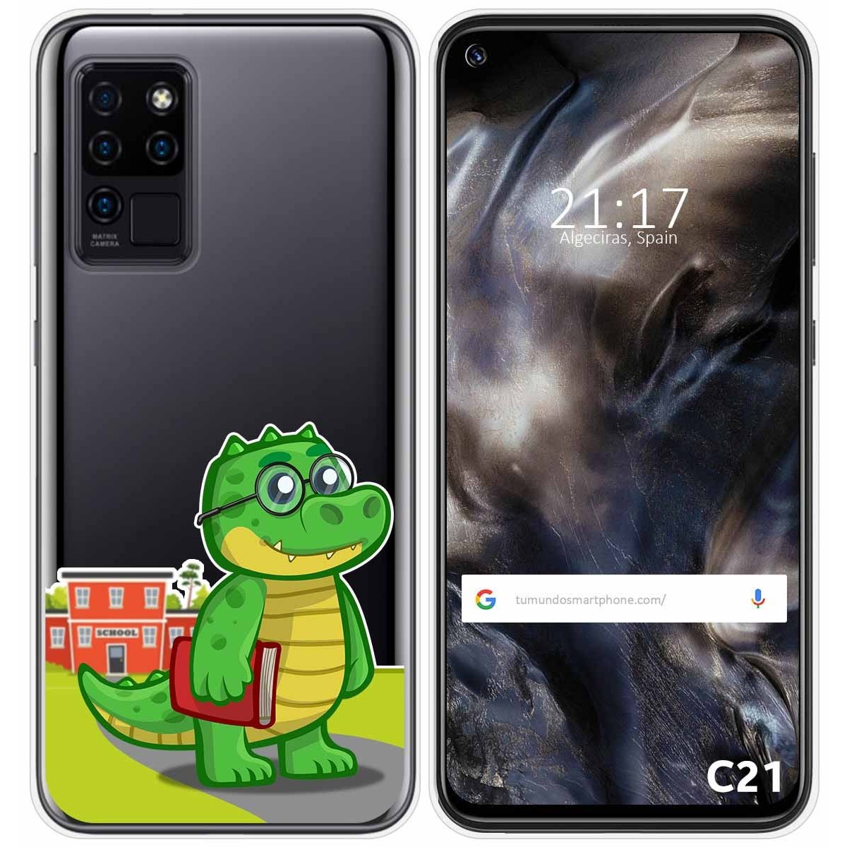 Funda Gel Transparente para Oukitel C21 diseño Coco Dibujos