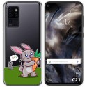 Funda Gel Transparente para Oukitel C21 diseño Conejo Dibujos