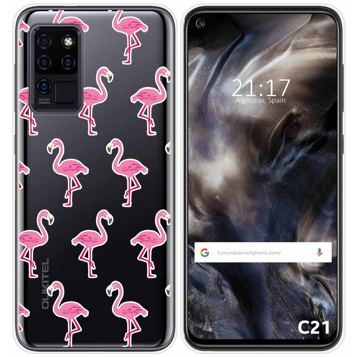 Funda Gel Transparente para Oukitel C21 diseño Flamenco Dibujos