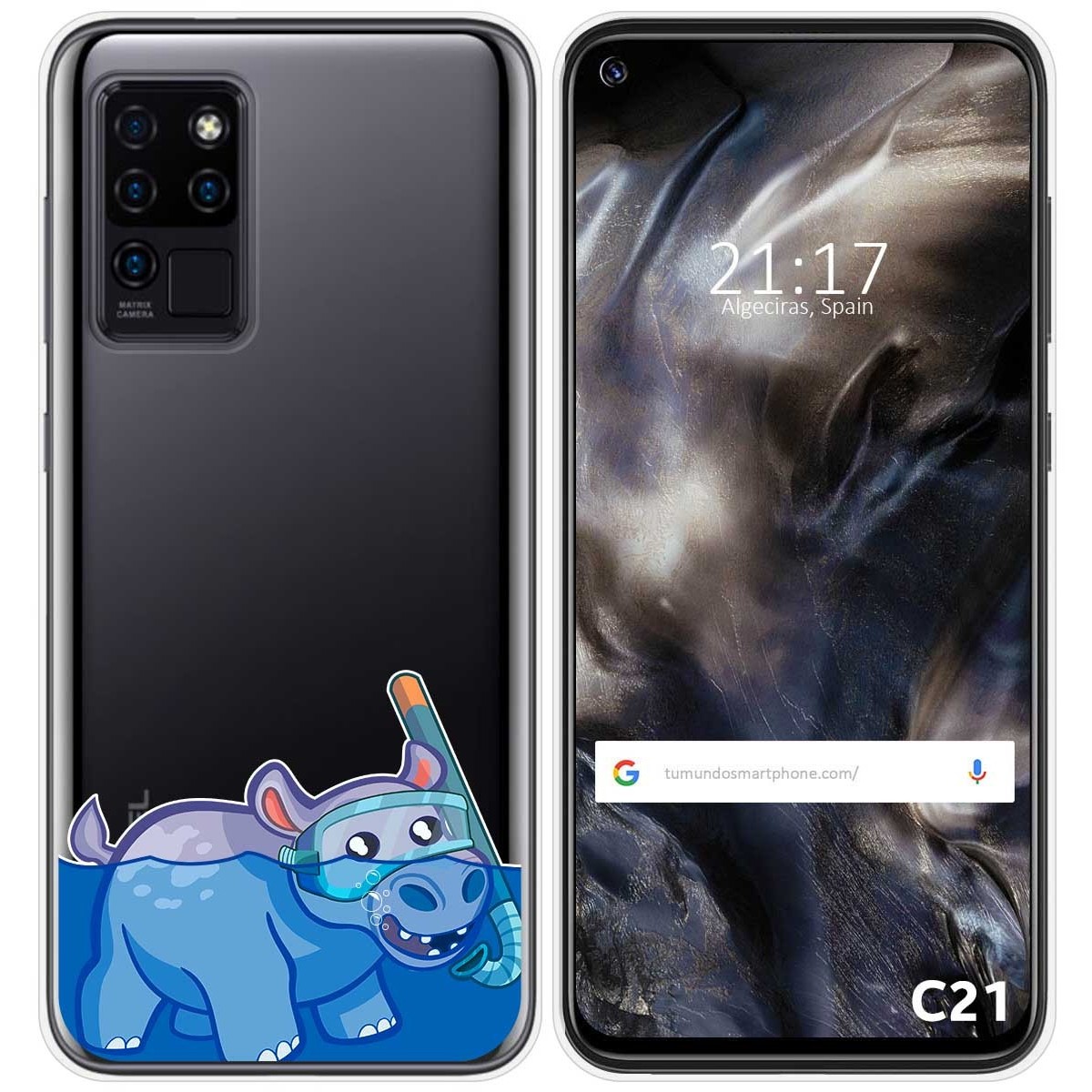 Funda Gel Transparente para Oukitel C21 diseño Hipo Dibujos