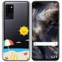 Funda Gel Transparente para Oukitel C21 diseño Playa Dibujos