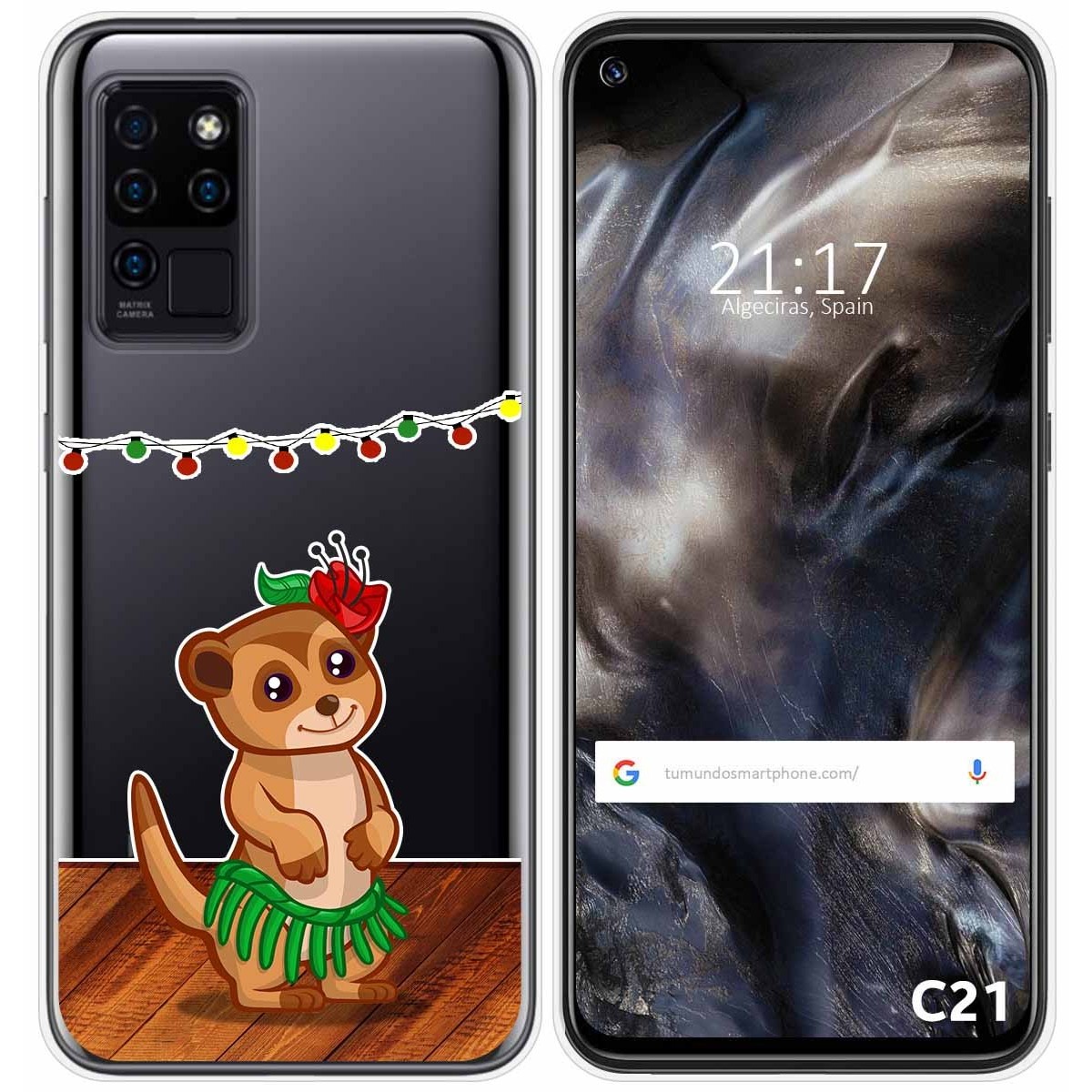 Funda Gel Transparente para Oukitel C21 diseño Suricata Dibujos
