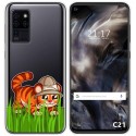 Funda Gel Transparente para Oukitel C21 diseño Tigre Dibujos