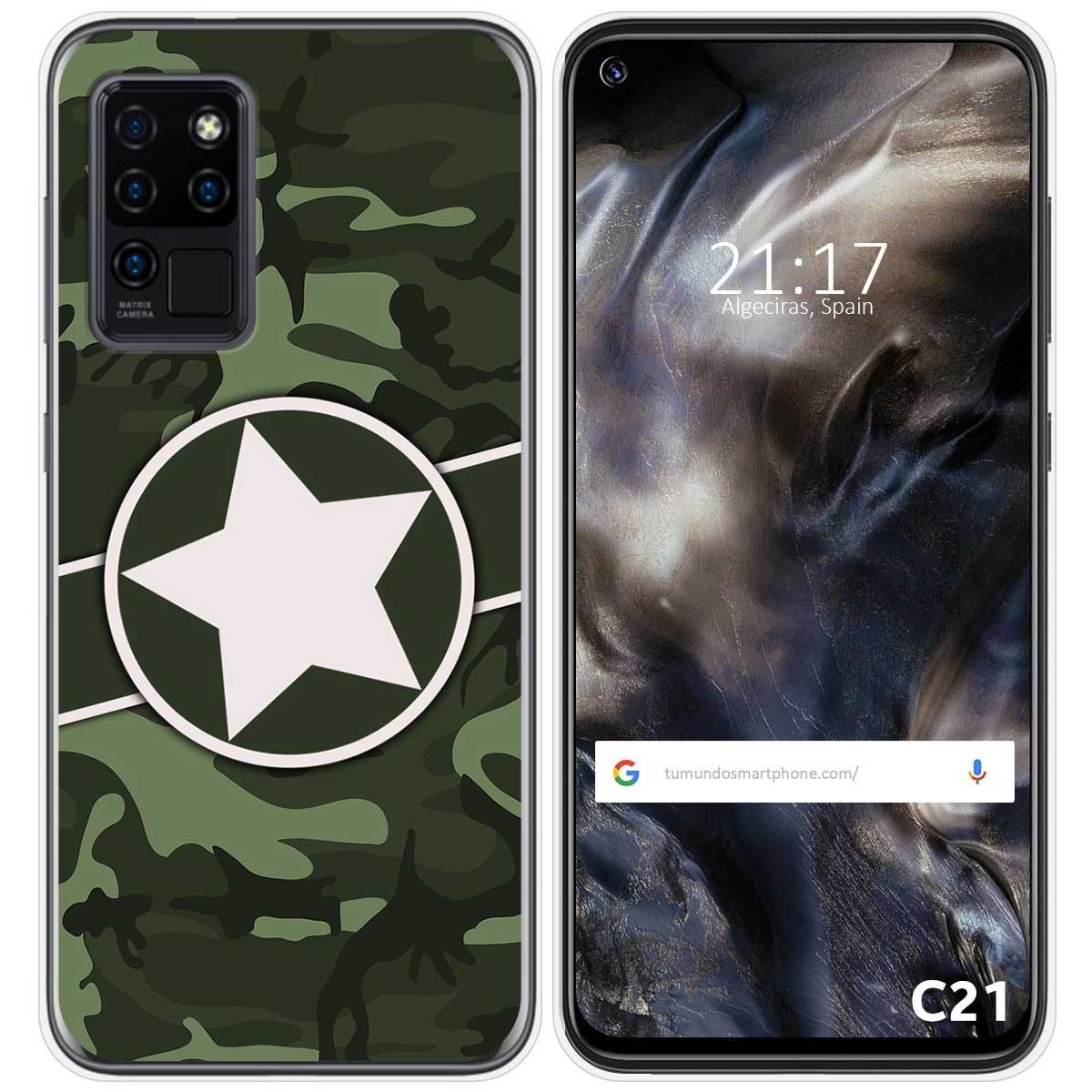 Funda Gel Tpu para Oukitel C21 diseño Camuflaje 01 Dibujos