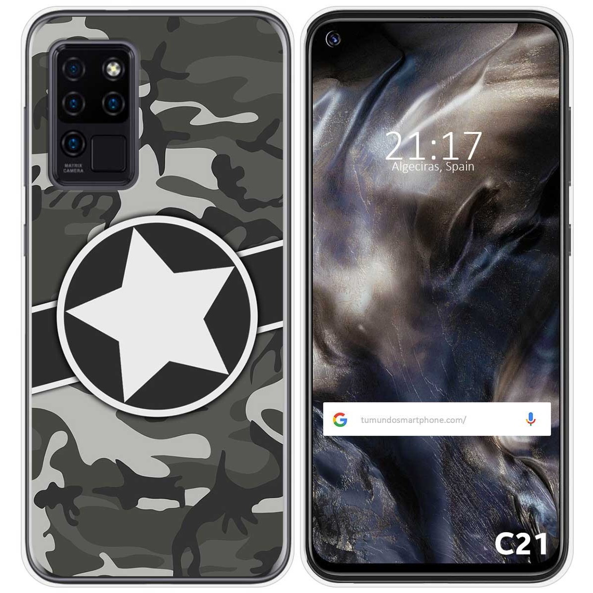 Funda Gel Tpu para Oukitel C21 diseño Camuflaje 02 Dibujos
