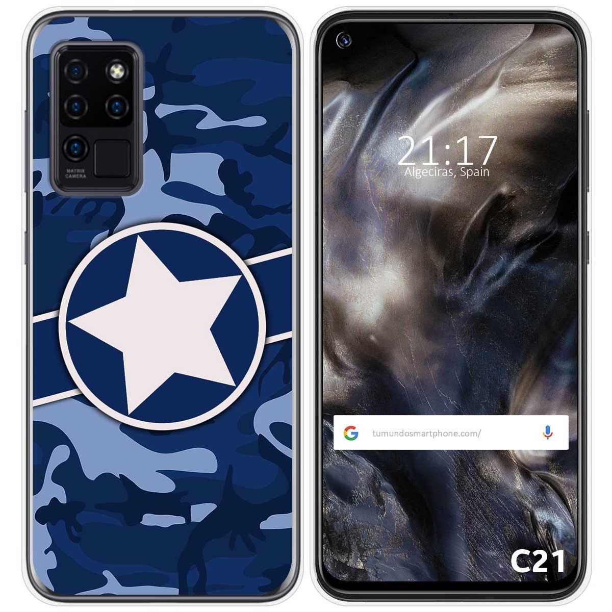 Funda Gel Tpu para Oukitel C21 diseño Camuflaje 03 Dibujos