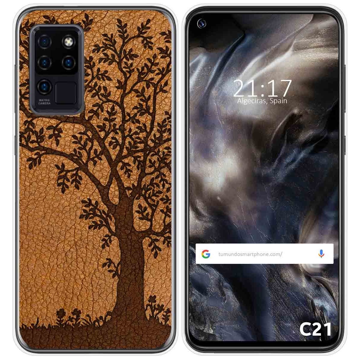 Funda Gel Tpu para Oukitel C21 diseño Cuero 03 Dibujos
