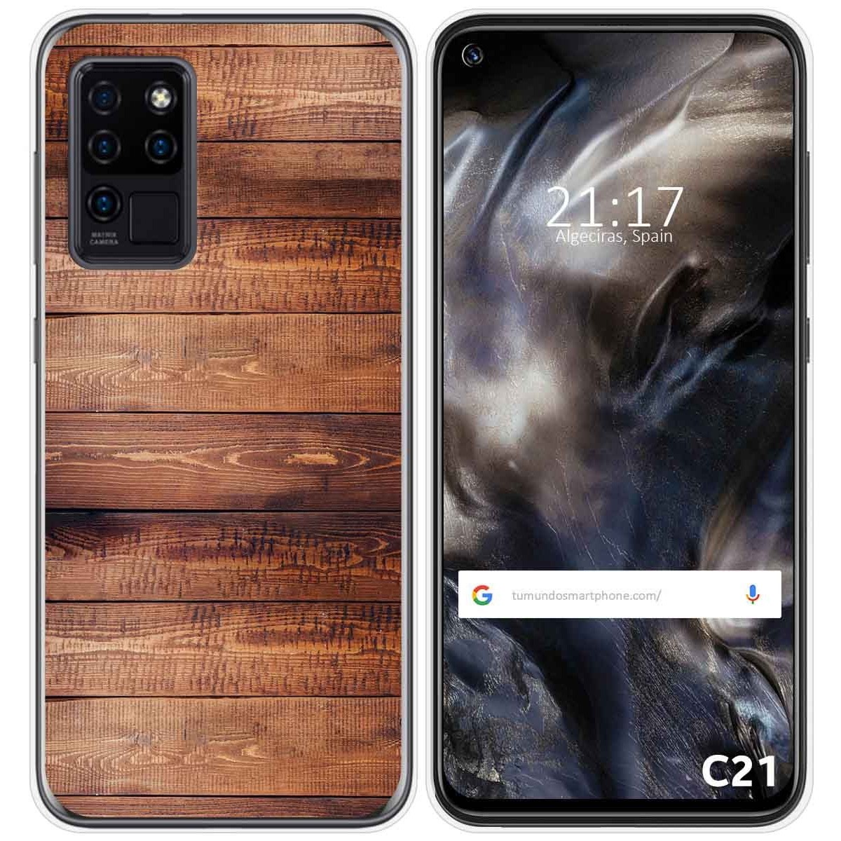 Funda Gel Tpu para Oukitel C21 diseño Madera 02 Dibujos
