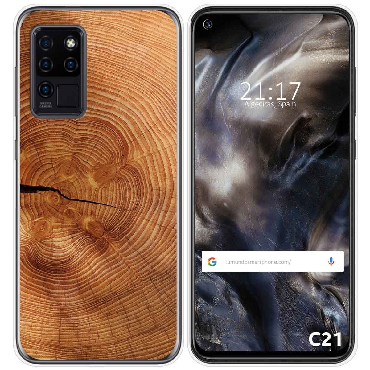 Funda Gel Tpu para Oukitel C21 diseño Madera 04 Dibujos