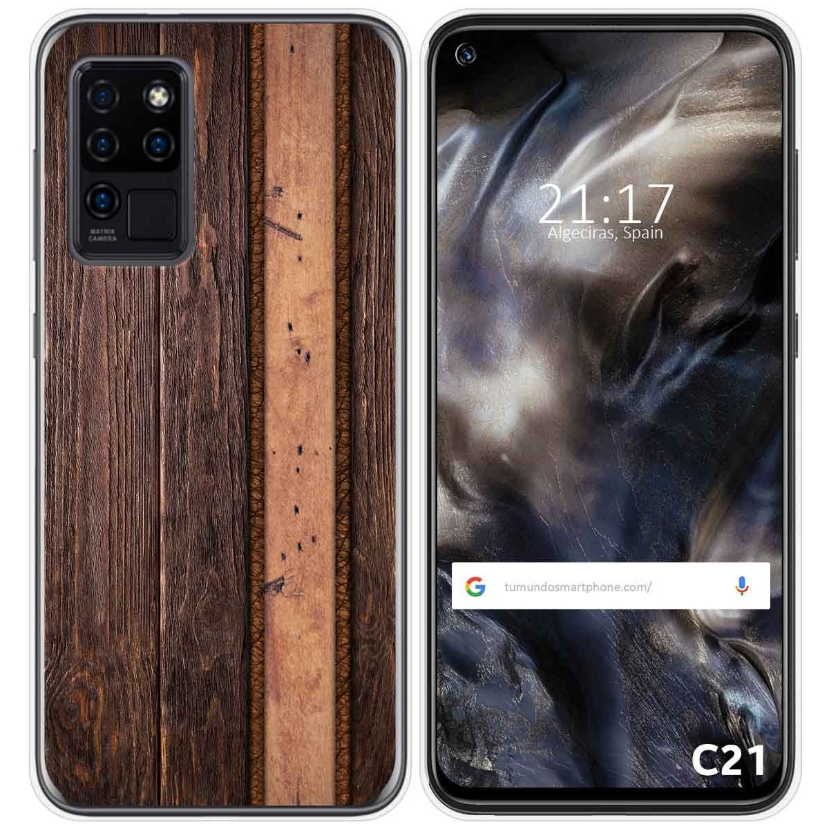 Funda Gel Tpu para Oukitel C21 diseño Madera 05 Dibujos