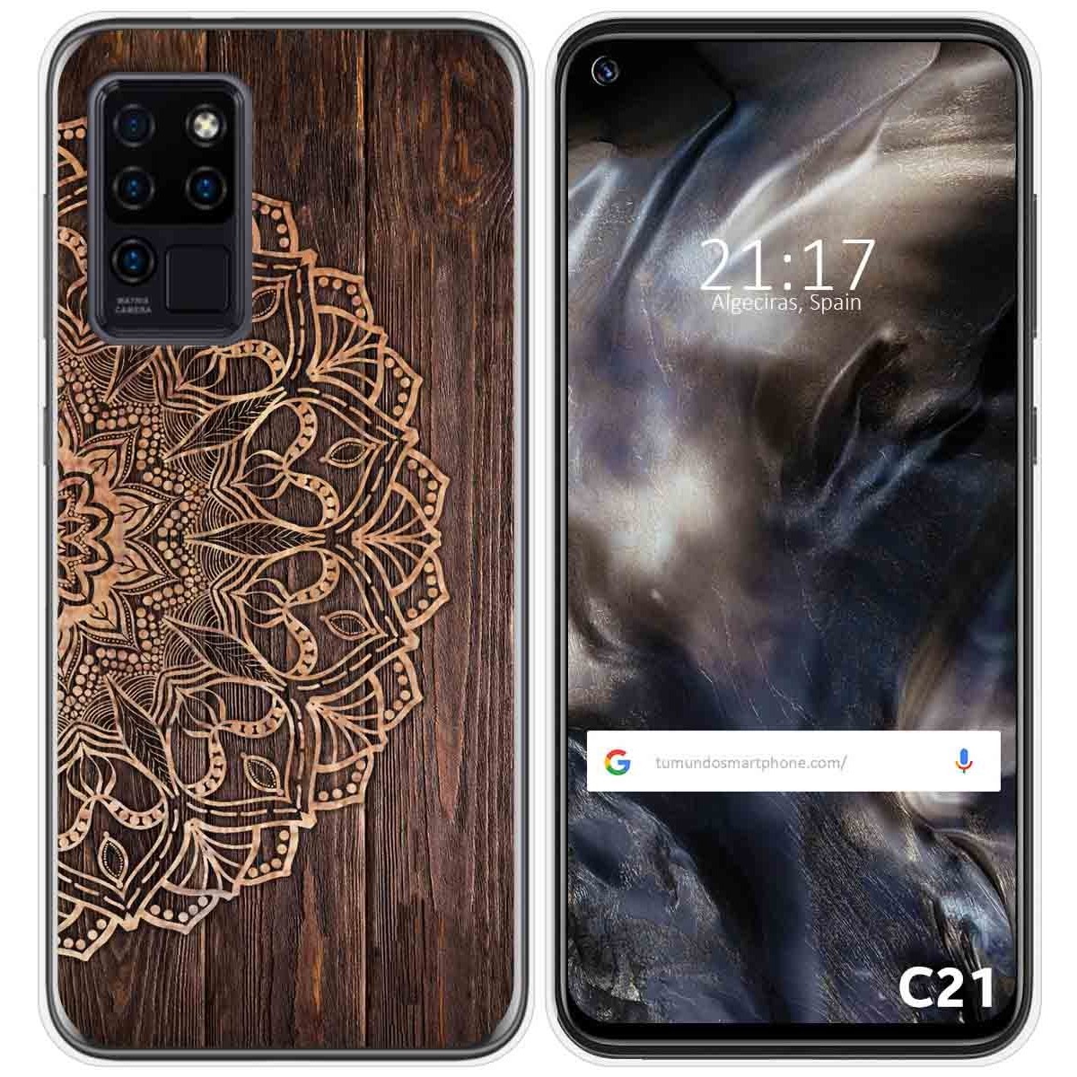 Funda Gel Tpu para Oukitel C21 diseño Madera 06 Dibujos