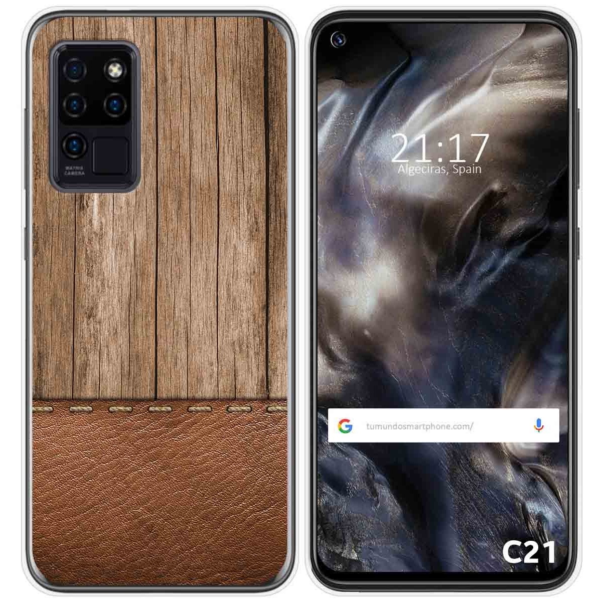 Funda Gel Tpu para Oukitel C21 diseño Madera 09 Dibujos