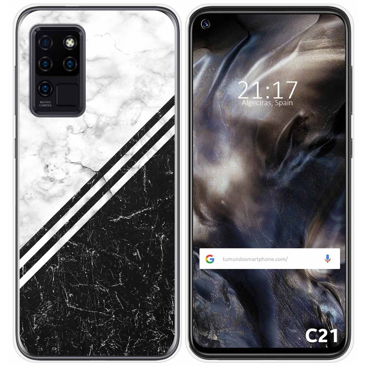 Funda Gel Tpu para Oukitel C21 diseño Mármol 01 Dibujos