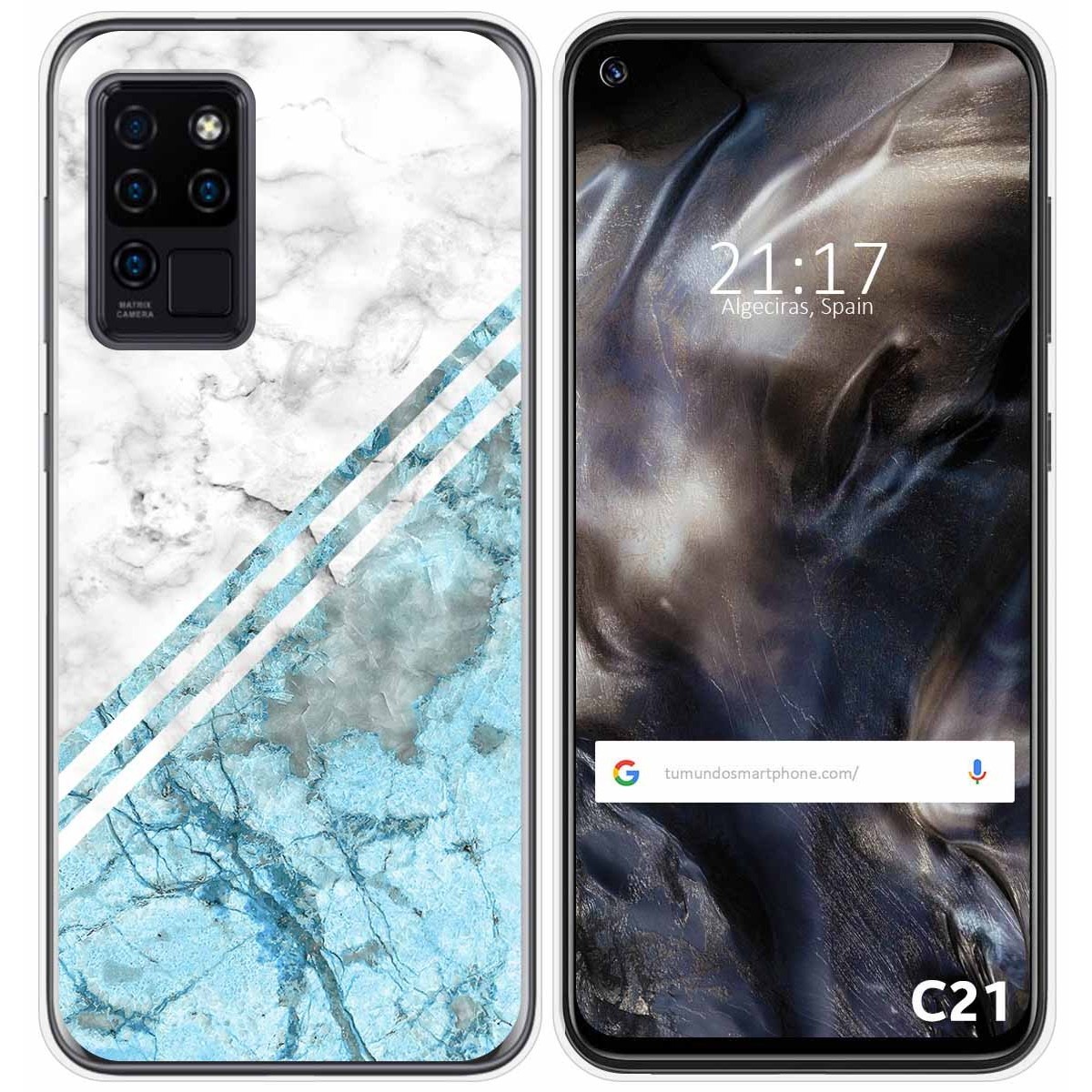 Funda Gel Tpu para Oukitel C21 diseño Mármol 02 Dibujos
