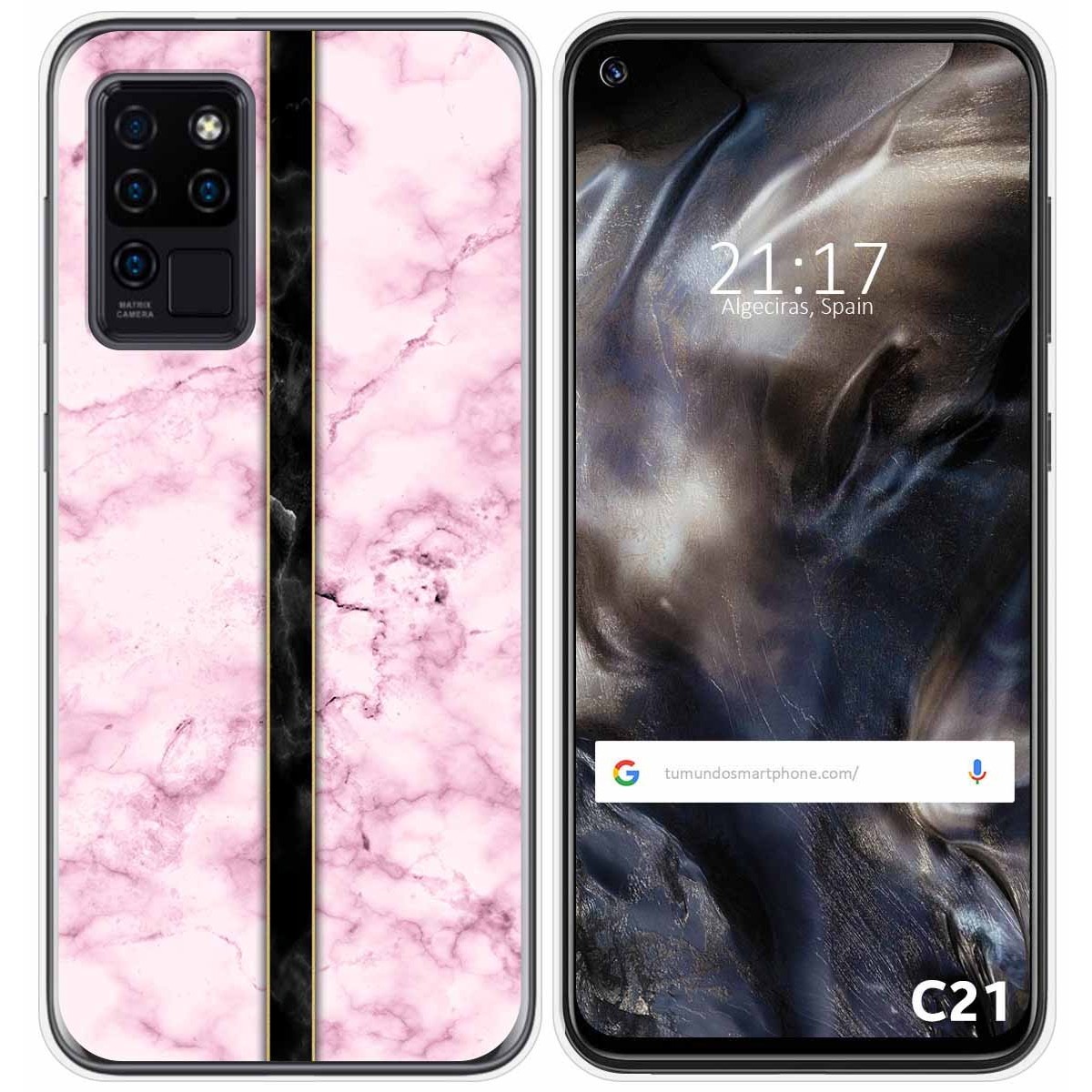 Funda Gel Tpu para Oukitel C21 diseño Mármol 04 Dibujos