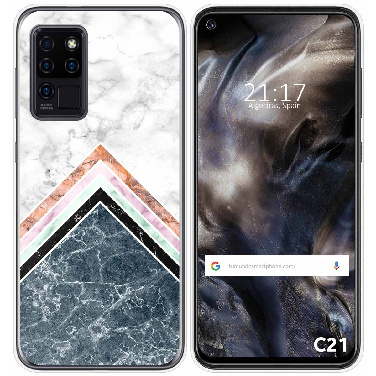 Funda Gel Tpu para Oukitel C21 diseño Mármol 05 Dibujos