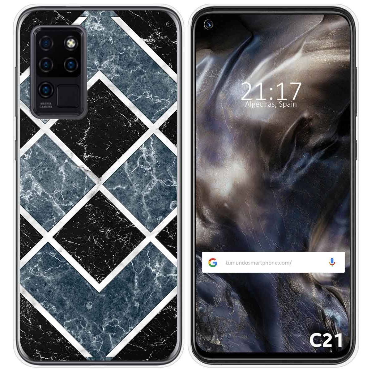 Funda Gel Tpu para Oukitel C21 diseño Mármol 06 Dibujos