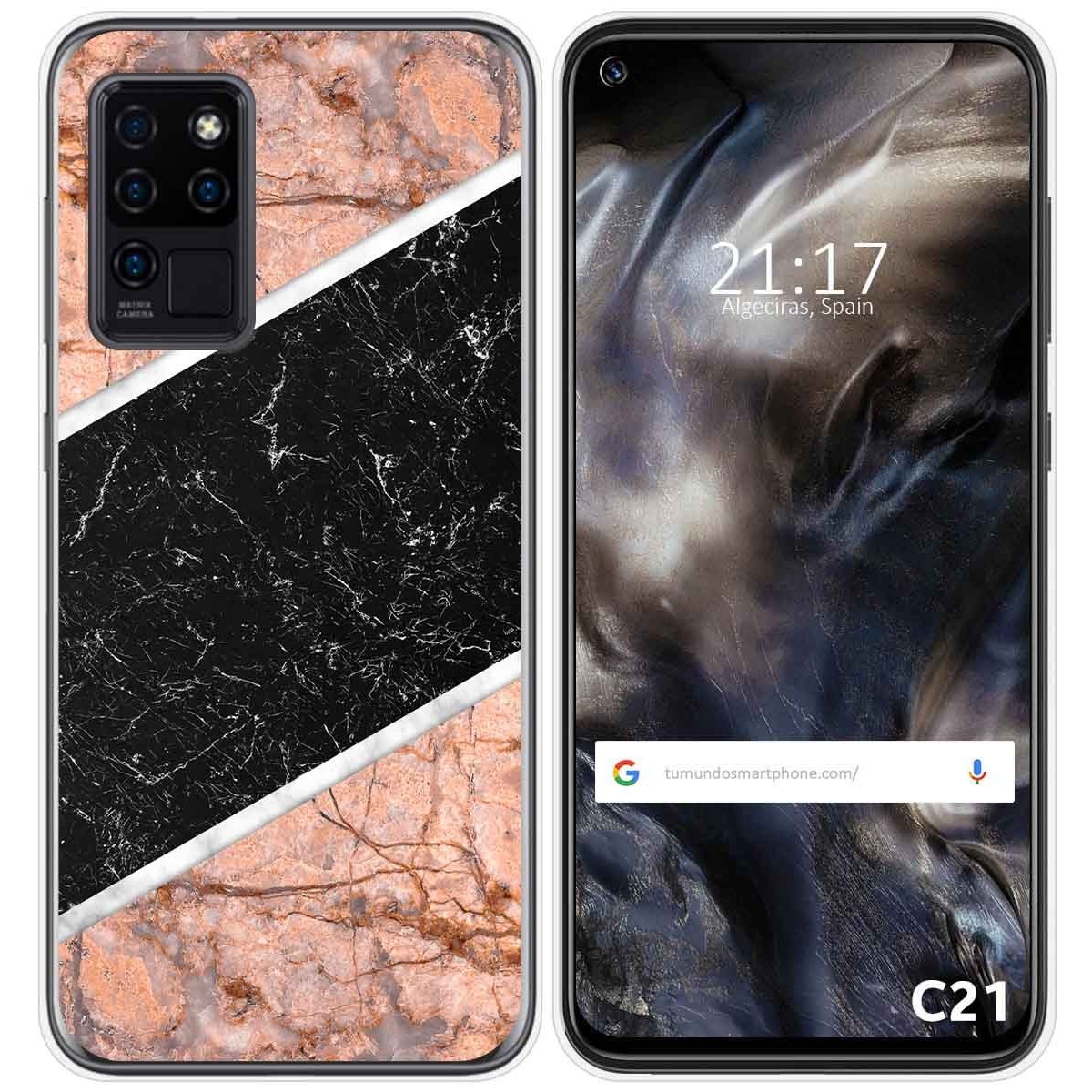 Funda Gel Tpu para Oukitel C21 diseño Mármol 07 Dibujos