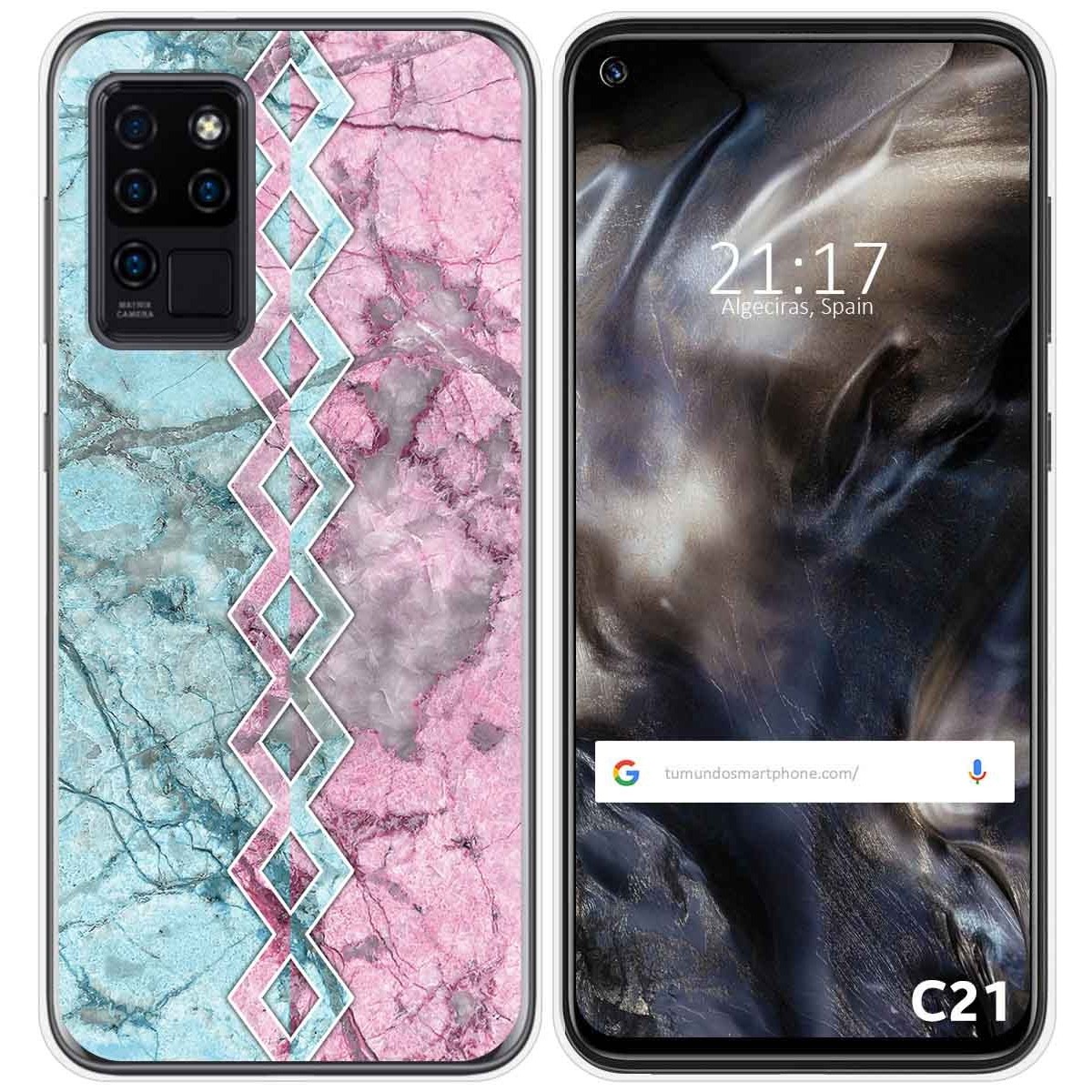 Funda Gel Tpu para Oukitel C21 diseño Mármol 08 Dibujos
