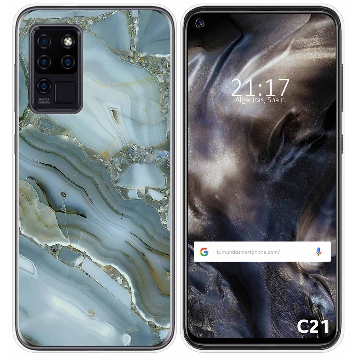 Funda Gel Tpu para Oukitel C21 diseño Mármol 09 Dibujos