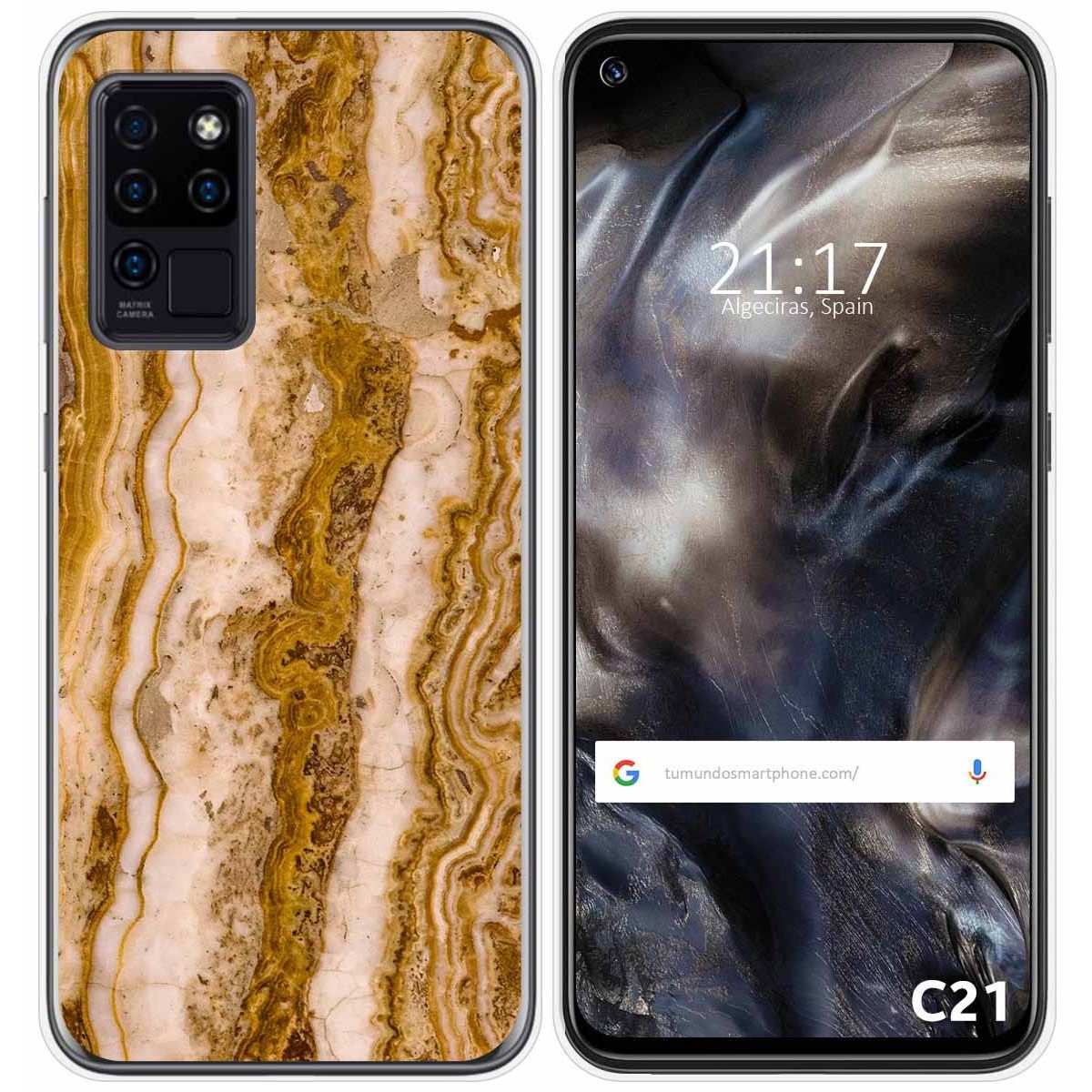 Funda Gel Tpu para Oukitel C21 diseño Mármol 10 Dibujos